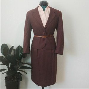 Vintage 3-piece burgundy wool suit